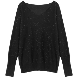 ELFSACK Black Solid Minimalist Bright Casual Knit Pullover Sweater Women 2020 Spring Pure Long Sleeve Ladies Daily Basic Top