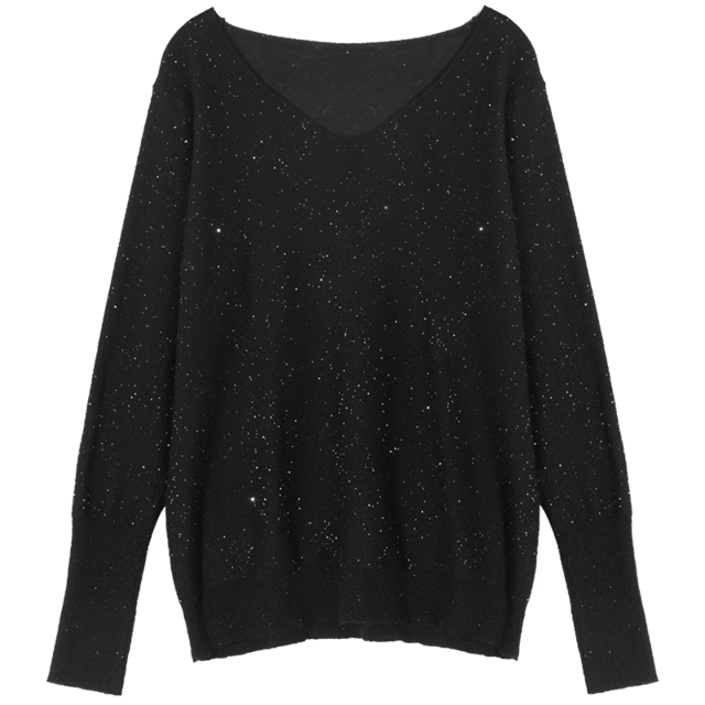 ELFSACK Black Solid Minimalist Bright Casual Knit Pullover Sweater Women 2020 Spring Pure Long Sleeve Ladies Daily Basic Top